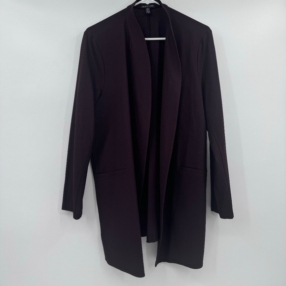 Eileen Fisher Coat Women Large Brown Lightweight Topper Midi Office Career - Picture 1 of 10